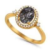 Oval Natural Stone Engagement Ring