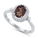 Oval Natural Stone Engagement Ring
