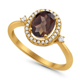 Oval Natural Stone Engagement Ring