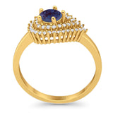 Round Natural Stone Wedding Ring
