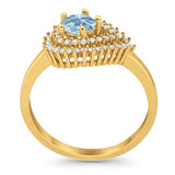 Round Natural Stone Wedding Ring