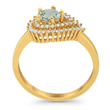 Round Natural Stone Wedding Ring