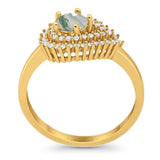 Round Natural Stone Wedding Ring