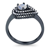 Round Natural Stone Wedding Ring