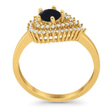 Round Natural Stone Wedding Ring