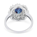 Vintage Style Oval Natural Stone Floral Ring