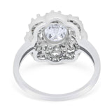 Vintage Style Oval Natural Stone Floral Ring