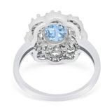 Vintage Style Oval Natural Stone Floral Ring