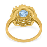 Vintage Style Oval Natural Stone Floral Ring