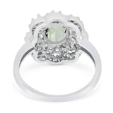 Vintage Style Oval Natural Stone Floral Ring