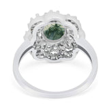 Vintage Style Oval Natural Stone Floral Ring