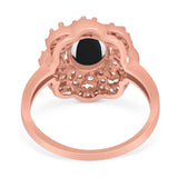 Vintage Style Oval Natural Stone Floral Ring