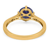 Art Deco Round Natural Stone Wedding Ring