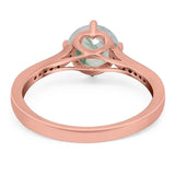 Art Deco Round Natural Stone Wedding Ring