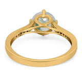 Art Deco Round Natural Stone Wedding Ring