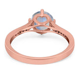 Art Deco Round Natural Stone Wedding Ring