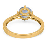 Art Deco Round Natural Stone Wedding Ring