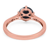 Art Deco Round Natural Stone Wedding Ring