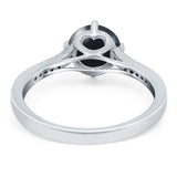 Art Deco Round Natural Stone Wedding Ring