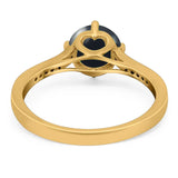 Art Deco Round Natural Stone Wedding Ring