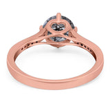 Art Deco Round Natural Stone Wedding Ring