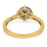 Art Deco Round Natural Stone Wedding Ring