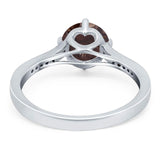 Art Deco Round Natural Stone Wedding Ring