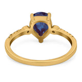 Pear Teardrop Natural Stone Wedding Ring