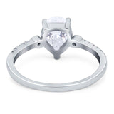 Pear Teardrop Natural Stone Wedding Ring