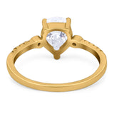 Pear Teardrop Natural Stone Wedding Ring