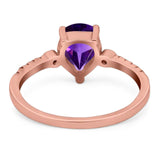 Pear Teardrop Natural Stone Wedding Ring