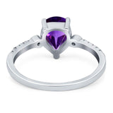 Pear Teardrop Natural Stone Wedding Ring