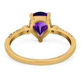 Pear Teardrop Natural Stone Wedding Ring