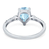 Pear Teardrop Natural Stone Wedding Ring