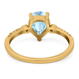 Pear Teardrop Natural Stone Wedding Ring