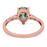 Pear Teardrop Natural Stone Wedding Ring