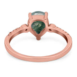 Pear Teardrop Natural Stone Wedding Ring