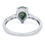 Pear Teardrop Natural Stone Wedding Ring