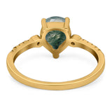Pear Teardrop Natural Stone Wedding Ring
