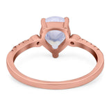 Pear Teardrop Natural Stone Wedding Ring