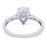 Pear Teardrop Natural Stone Wedding Ring