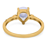 Pear Teardrop Natural Stone Wedding Ring
