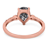 Pear Teardrop Natural Stone Wedding Ring