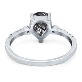 Pear Teardrop Natural Stone Wedding Ring