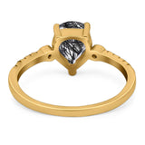 Pear Teardrop Natural Stone Wedding Ring