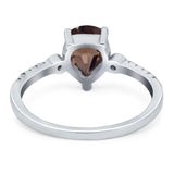 Pear Teardrop Natural Stone Wedding Ring