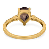 Pear Teardrop Natural Stone Wedding Ring