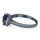 Round Natural Stone Wedding Ring