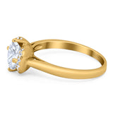 Round Natural Stone Wedding Ring