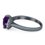 Round Natural Stone Wedding Ring